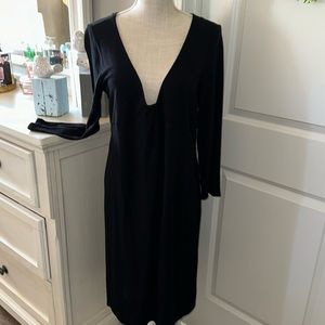 Loft sexy black size 10 long sleeved m it dress lightweight flowy knit